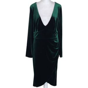 green velvet wedding guest dress Elizabeth Dark Green Velvet Maxi Gown – Scarlett & Jo main image 0